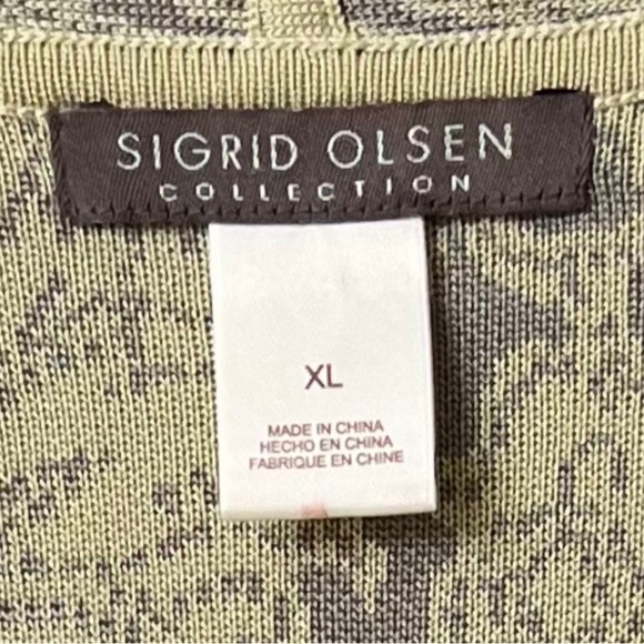 Sigrid Olsen Floral Open Cardigan Silk Blend Beaded Preppy Feminine Multi XL - Picture 8 of 10